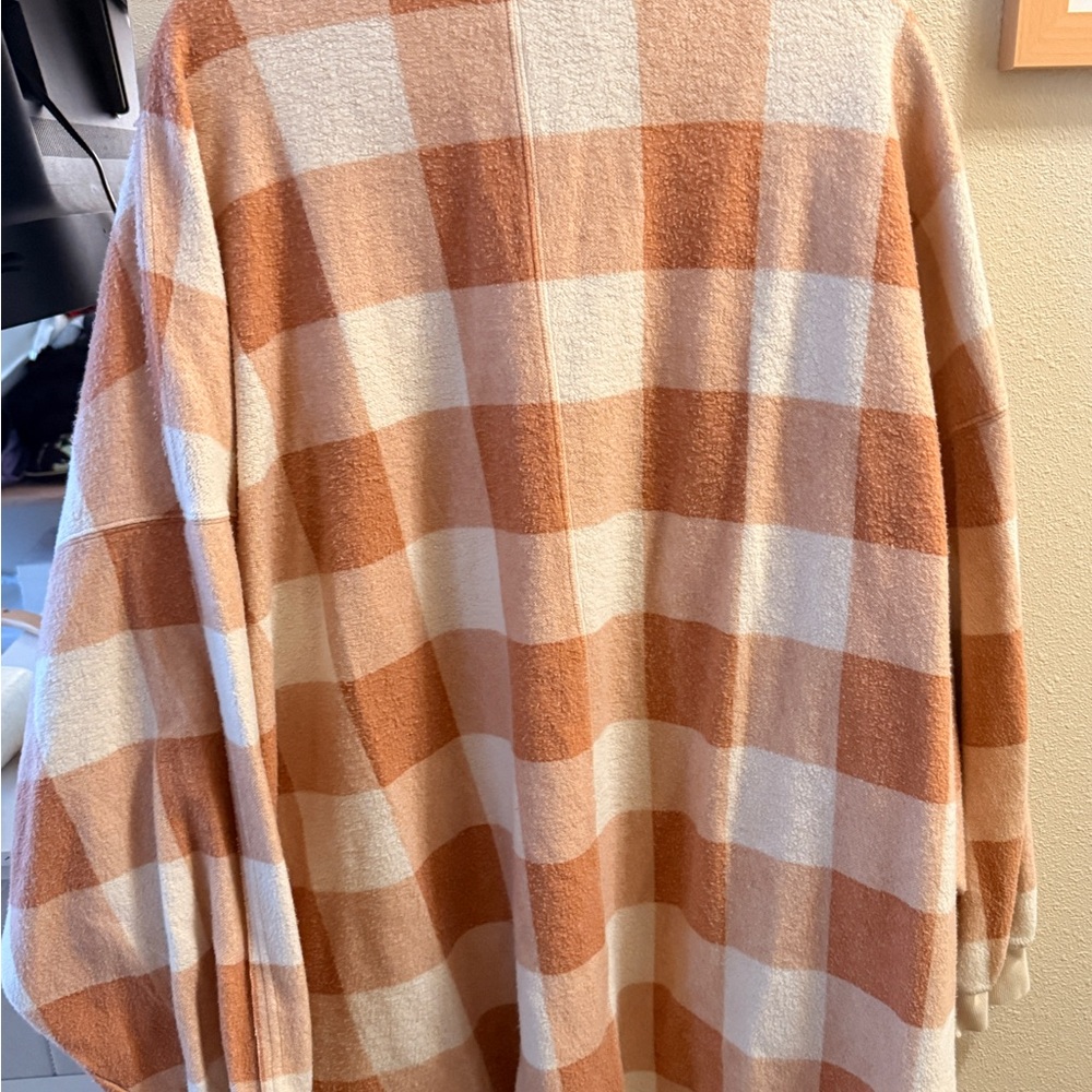 Free People Tan and Cream Checkered Cardigan - Picture 6 of 7